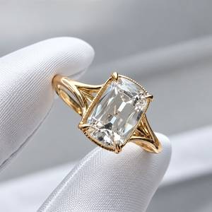 Yellow Gold Oval Cut Lab Grown Diamond Vintage <b>Statement</b> Solitaire Engagement <b>Ring</b> <b>for</b> <b>Women</b> - Product Image 2
