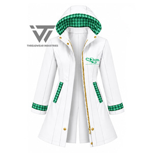 Chaqueta Impermeable con Capucha para Mujer, Diseño Houndstooth, de The Links Incorporated, Personalizable con Bordado, Resistente al Viento, para Actividades al Aire Libre - Product Image 1