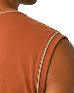 Mens <b>Rust</b> Orange Sleeveless Tank <b>Top</b> Premium Cotton Jersey Gym Fitness Casual Summer Vest Lightweight Breathable Custom Logo Fit - Product Image 4