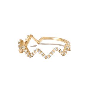 เพชรธรรมชาติมาตรฐาน GIA 10K แข็งสีเหลืองทองที่กำหนดเองแหวนแต่งงานแบบมินิมอลเครื่องประดับอินเทรนด์ไม่ซ้ำใครสำหรับผู้หญิง - Product Image 1