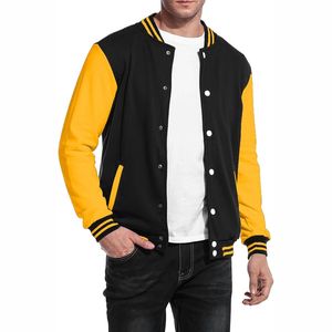 Blouson universitaire brodé pour homme, coupe classique, col montant, boutons sur le devant, respirant, personnalisable OEM - Product Image 1
