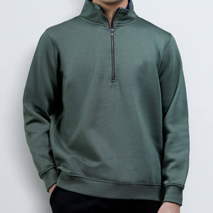 Sudadera Casual de Invierno para Hombre, 100% Algodón, Cuello Alto, Manga Larga Raglán, Color Sólido, Transpirable - Product Image 4