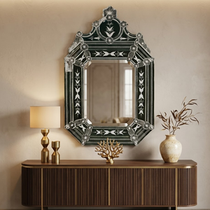 Miroir mural de style vénitien baroque antique |   Miroir décoratif en verre orné de luxe pour salon, chambre à coucher, hôtel, intérieur - Product Image 3