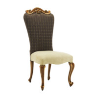 Chaise de salle à manger Elizabeth, style européen moderne du milieu du siècle, hauteur réglable, en bois massif sculpté à la main, avec revêtement en velours, pour la maison, le bureau ou l'appartement