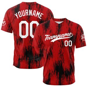 Custom Baseball Jersey Men's Red Black Sublimated Moisture Wicking Short Sleeve Regular Fit Team Name Printed Adult All Seasons - Product Image 1