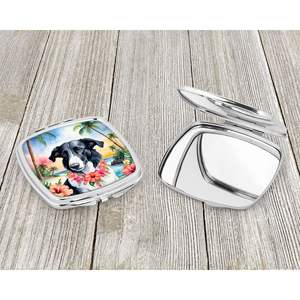 Espejo de maquillaje de viaje compacto Borzoi Luau para mujeres y niñas, espejo decorativo de bolsillo plegable de mano, regalo - Product Image 3