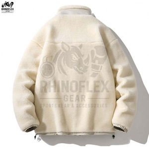 Vestes d'hiver pour hommes en sherpa, doublées de polaire, chaudes, épaisses, décontractées, avec col en fourrure, grandes tailles. - Product Image 2