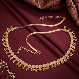 Cadena de Cintura Tradicional Dorada con Perlas y Flores para Mujer, Joyería Étnica para Saree Nupcial, Danza del Vientre y Fiestas - Product Image 2