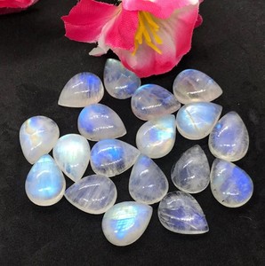 Cabochons en pierre de lune arc-en-ciel 10x14 mm, de bonne qualité, pour la création de bijoux - Product Image 6