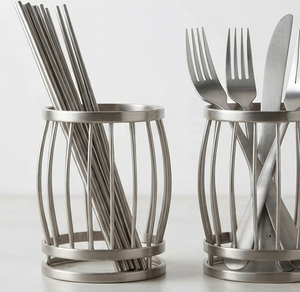 Moderno Soporte Metálico para Cubiertos, Organizador de Utensilios de Cocina, Cesta Vertical para Palillos y Cucharas - Product Image 2