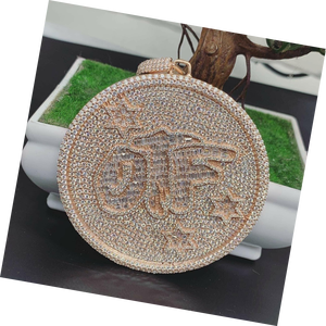 Custom Made VVS Lab Grown Diamond 10K <b>Solid</b> <b>Gold</b> Hip Hop Style IGI Certified Unisex Charm <b>Pendant</b> <b>Gold</b> Plated - Product Image 2