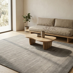 Tapis gris élégant tufté à la main, tapis texturé uni pour salon, chambre à coucher, décoration moderne de la maison, revêtement de sol doux et neutre - Product Image 3