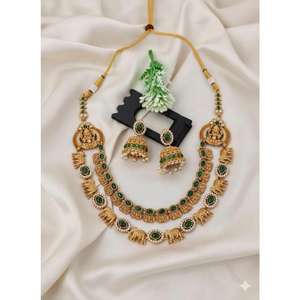 Collar de Oro de Primera Calidad, Joyería Tradicional del Templo del Sur de la India, Elegante Collar de Diseño para Bodas y Fiestas Étnicas - Product Image 3