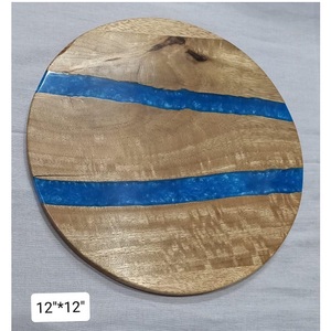 Planche à découper durable en bois de manguier avec incrustation en résine, planche à servir en bambou pour fromage, planche à découper pour pizza et aliments, pour ustensiles de cuisine - Product Image 4