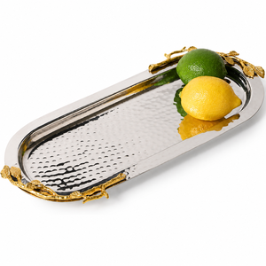 Polished Aluminum Metal Serving <b>Storage</b> <b>Tray</b> Modern Luxury Design Multifunctional Bathroom & Tableware Display Dishwasher Safe - Product Image 5