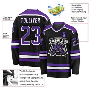 Uniformes de Hockey sobre Hielo Personalizados con Cuello en V, Corte Holgado, Manga Larga, Transpirables, de Malla Gruesa, para Hombre - Product Image 3