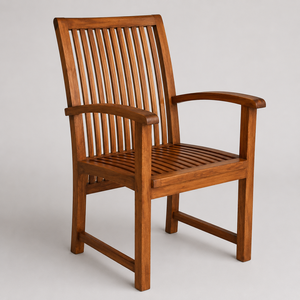 Fauteuil en bois massif à lattes avec accoudoirs courbes, structure en bois massif et design classique pour mobilier de jardin et de terrasse pour la maison - Product Image 4
