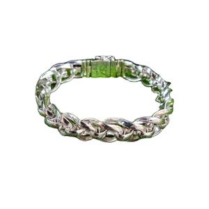 สร้อยข้อมือเงินแท้ชุบทองคำขาวและทองคำขาว รุ่นคลาสสิค KH-CHB003 ประดับด้วยเพชรและมุก เหมาะสำหรับเป็นของขวัญ - Product Image 1