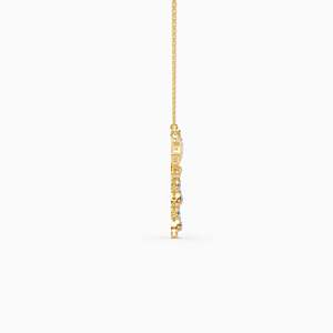 Collar Clásico Unisex de Oro Sólido de 14K con Diamantes Naturales de Corte Pera Intenso y Elegante, Chapado en Oro de 18K, Estilo Vintage - Product Image 1