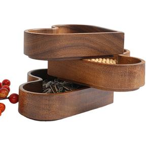 Wood Heart Shape Spice & Nut <b>Grinder</b> with Four Compartments for <b>Herbs</b> and Spices Durable Wooden Food Grade Organizer Spoon - Product Image 5