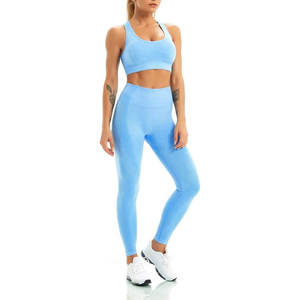 Conjunto Deportivo Sin Costuras para Mujer, Sujetador Deportivo y Leggings, Ropa Deportiva para Yoga y Gimnasio, Transpirable, Elástico y Cómodo - Product Image 2