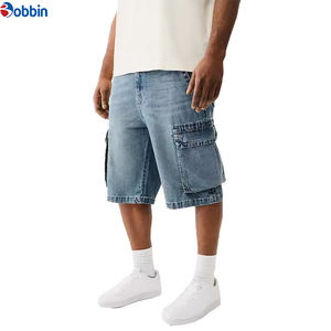 BOBBIN INDUSTRIES Salopette en jean baggy pour homme, style streetwear, avec poches cargo latérales et poches à rabat arrière, coupe droite, design personnalisé, tendance estivale - Product Image 4