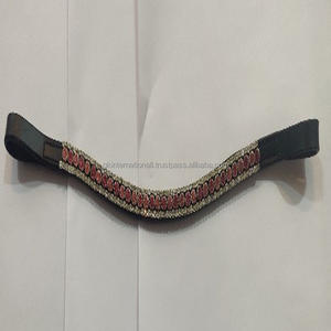 Bracelet en cuir élégant sourcils de cheval, en cuir noir, premium avec 3 rangées de perles et chaîne décorative de cristal, prix de gros, nouvelle collection - Product Image 5