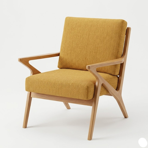 Restaurant Chairs <b>Crafted</b> Teak Wood Featuring Plush <b>Foam</b> Fabric Stylish Modern Design Eco-Friendly Durable for Hotel Park Use - Product Image 1