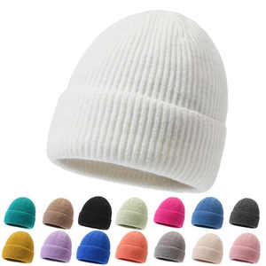 Bonnet d'hiver côtelé en tricot unisexe chaud et épais en acrylique, vente en gros, logo personnalisé - Product Image 6