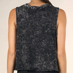 Camiseta sin mangas de algodón 100% para mujer, con doble canalé, sin etiquetas, personalizada - Product Image 3