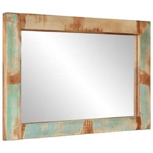 Miroir mural en bois recyclé massif et verre, finition multicolore, 27,6 x 19,7 pouces - Product Image 3