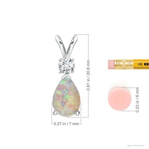 14k Gold Pear Cut Natural Opal Gemstone Teardrop V-bale Pendant With Diamond <b>Top</b> Quality Fine Jewelry Direct Indian Manufacturer - Product Image 3