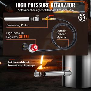 Fourneau de fusion au propane 6KG, nouveau kit de four à grande capacité avec crochets de four et creuset pour forge de métal, en acier inoxydable noir - Product Image 6