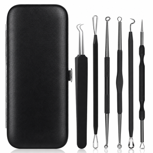 Kit de 6 outils pour l'élimination des points noirs et de l'acné du nez et du visage, extracteur de comédons, kit d'élimination des imperfections et des points blancs - Product Image 4