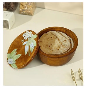 Olla para Servir Comida Caliente con Tapa, Diseño Moderno, para Hogar, Hotel y Restaurante, para Servir Chapati, Decorativa, Tamaño Personalizado, de Madera - Product Image 1