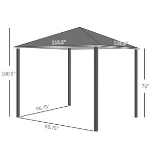 Gazebo da Giardino 3x3 Metri con Tetto Ventilato e Tende a Rete, Tettoia Esterna per Giardino, Prato, Cortile e Veranda - Product Image 3