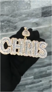 CONCEPTION Hip Hop Bling, Plata 925, Chapado en Oro de 10K, Moissanita, Letra Personalizada, Colgante con Forma de Corazón, Certificado GRA, Joyería - Product Image 5