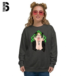 เสื้อสเวตเชิ้ตคอกลมสีดำแบบยูนิเซ็กซ์ พิมพ์ลายบิลลี่ ไอลิช ปักลายดิจิทัล สไตล์ลำลอง สตรีทแวร์ ระบายอากาศได้ดี เป็นมิตรกับสิ่งแวดล้อม - Product Image 3