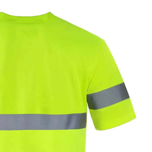 Camiseta de Seguridad de Alta Visibilidad para Hombre, Calidad Premium, ANSI Clase 1 EN ISO 20471 Clase 2, Franjas Reflectantes Amarillas con LED Intermitente, Manga Corta - Product Image 4