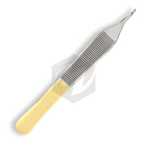 Pinzas Adson Cruzadas Dentadas de 4 3/4 Pulgadas, Agarre de Carburo Atraumático, Seguro para Uso Quirúrgico, Agarre Antideslizante, Instrumentos Médicos - Product Image 3