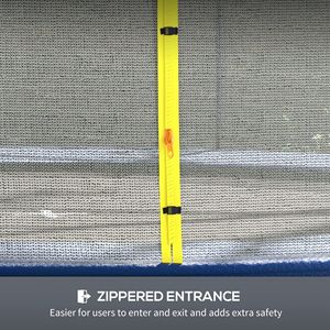 14ft Round Outdoor Safety <b>Trampoline</b> with Yellow Weather-Resistant Safety Net Enclosure 8 Straight Poles - Product Image 4