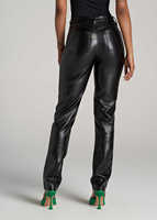 Pantalon crayon skinny taille haute en PU pour femmes grandes tailles avec poches, style moto, longueur intégrale, pour l'automne