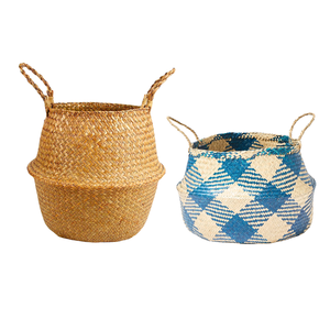 Decorative Handmade Straw <b>Belly</b> <b>Baskets</b> Eco-Friendly Storage <b>Basket</b> for Laundry and Toys PHU HAO Brand Home Decoration - Product Image 1