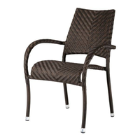 Fauteuil de jardin moderne en rotin, design contemporain, pieds coniques durables, utilisation sur sol dur