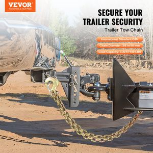 Catena di traino G80 per carichi pesanti 3/8'' x 2.9'' (confezione da 2) con ganci di traino e capacità di carico di sicurezza di 7100 libbre per il trasporto di legname - Product Image 2