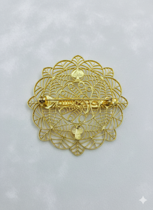 Peigne à cheveux MOLL JEWELLERS vintage plaqué or, fait main, écologique, étanche, élégant, motif mini fleurs, 15 cm, pour mariage, en alliage - Product Image 3