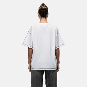 Camiseta de Manga Corta con Cuello Redondo Extra Grande para Mujer, Color Sólido, Corte Holgado, Tejido de Algodón Transpirable, Estilo para Todas las Temporadas - Product Image 2