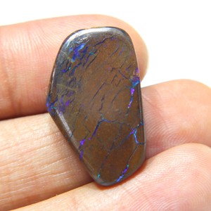 Opale de Boulder australienne naturelle, cabochon, opale solide, pierre précieuse en vrac, opale de Boulder australienne à feu bleu, pierre faite à la main pour bijoux - Product Image 3