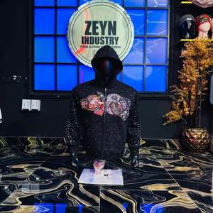 Sudaderas con Pedrería en Toda la Superficie para Hombre y Mujer, con Impresión DTF, Talla Personalizada, Sudaderas con Cremallera - Product Image 1