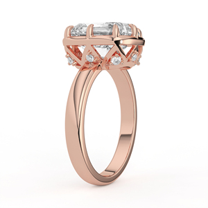 4ct cushion cut moissanite solitaire engagement <b>ring</b> 14k 18k yellow gold 8 prong <b>crown</b> undergallery vintage wedding band gra - Product Image 4